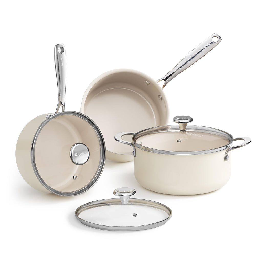 Redchef marmite 5 qt beige vue avant montrant capacité et design moderne