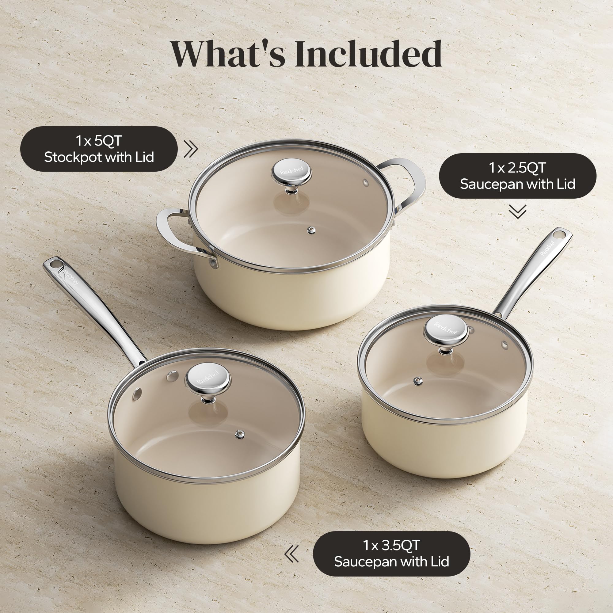 Mise en scène Redchef beige dans cuisine moderne, esthétique et fonctionnelle