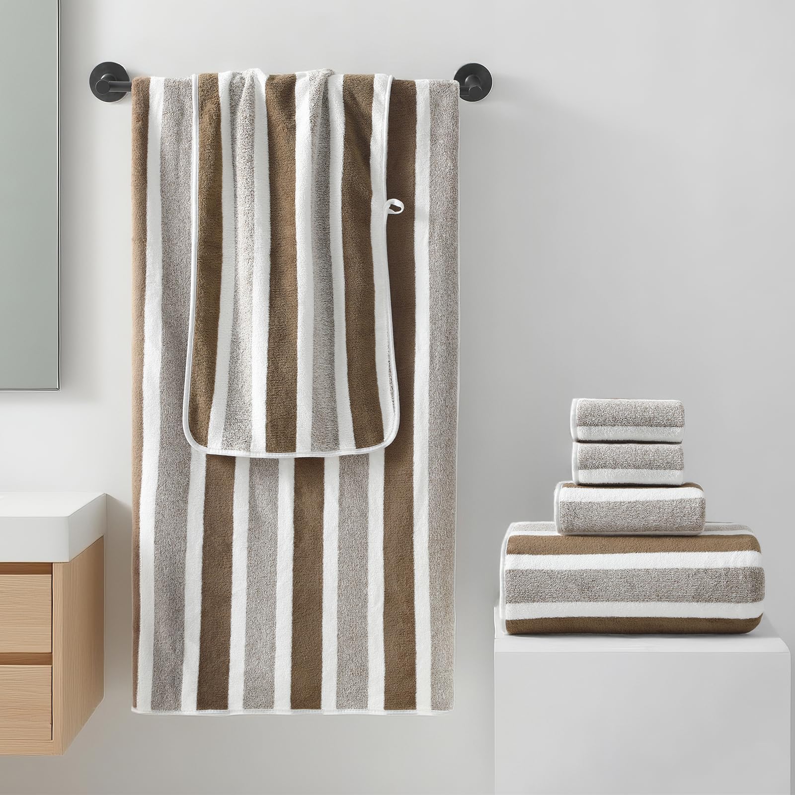 REDKISS serviette de bain marron vue avant offrant couverture généreuse