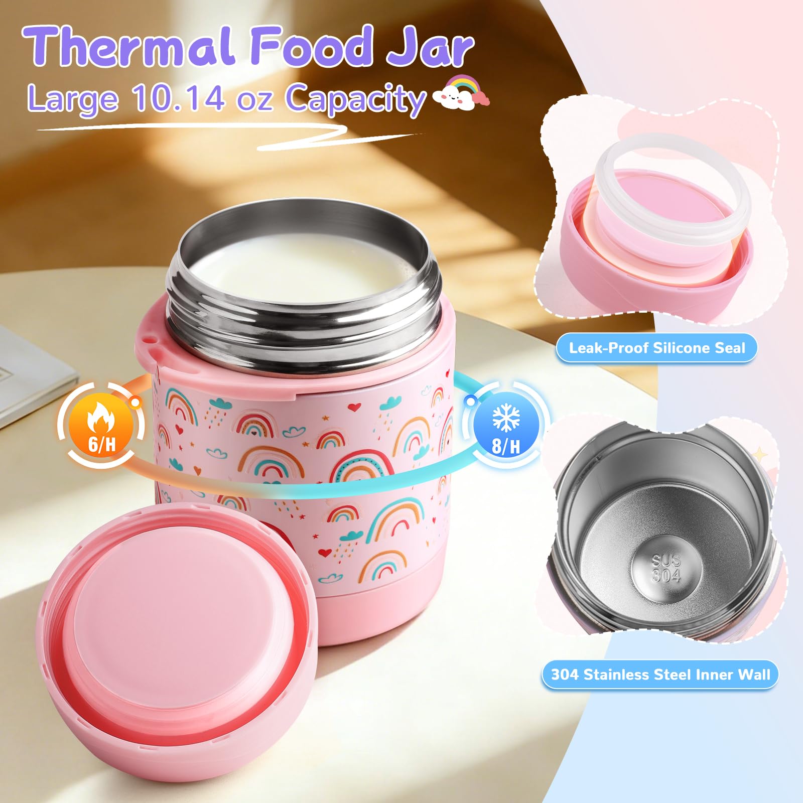 REDSHELL bocal inox 300 ml ouvert, isolation pour repas chauds