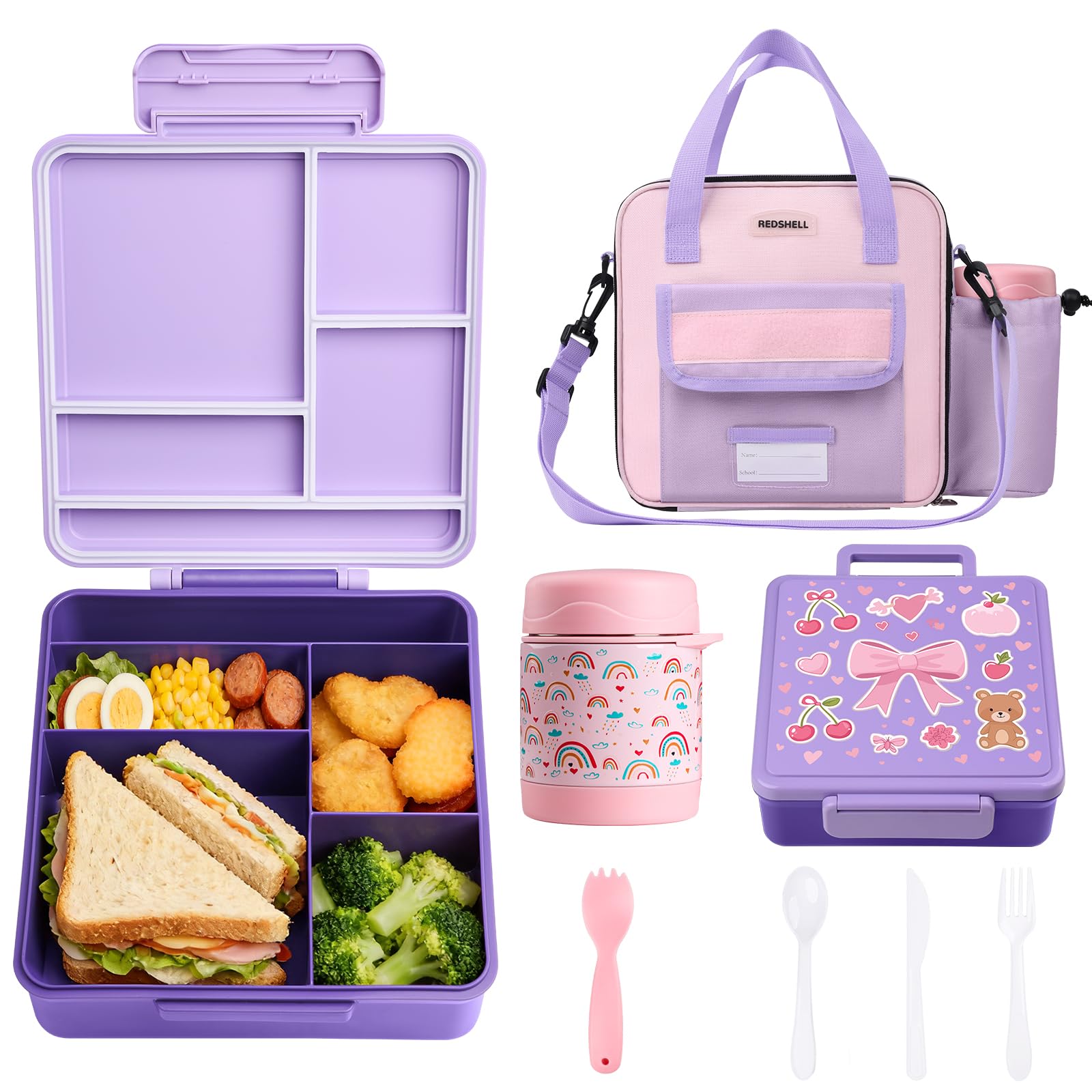 REDSHELL devant du kit complet violet montrant sac et boîte, organisation pratique