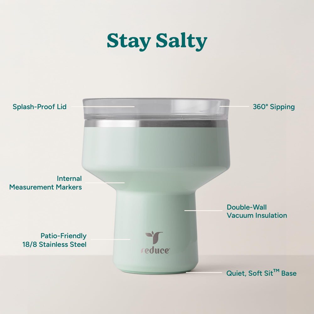 REDUCE Saltini gros plan acier inoxydable montrant isolation et durabilité