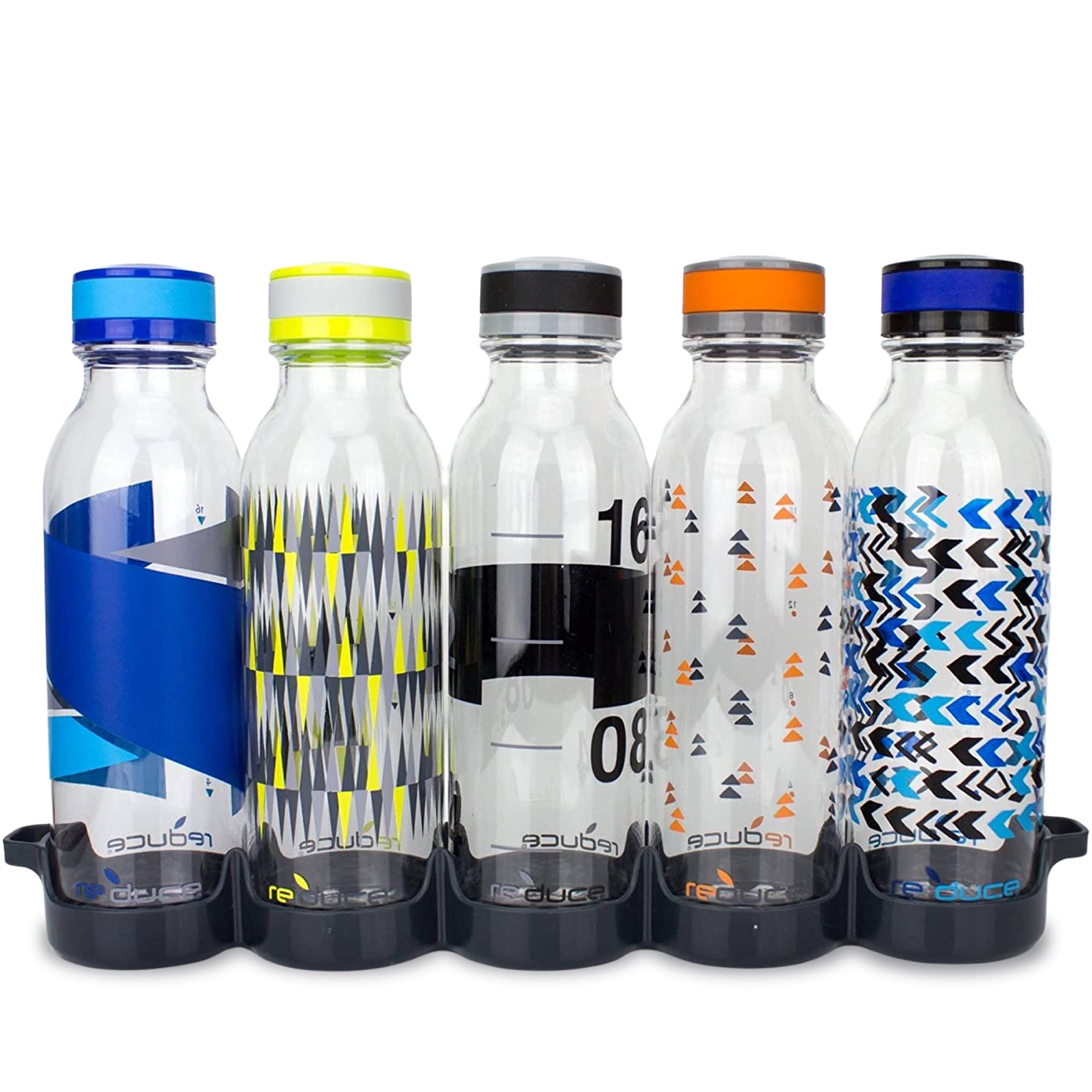 REDUCE ensemble devant montrant 5 bouteilles pour organisation hebdomadaire