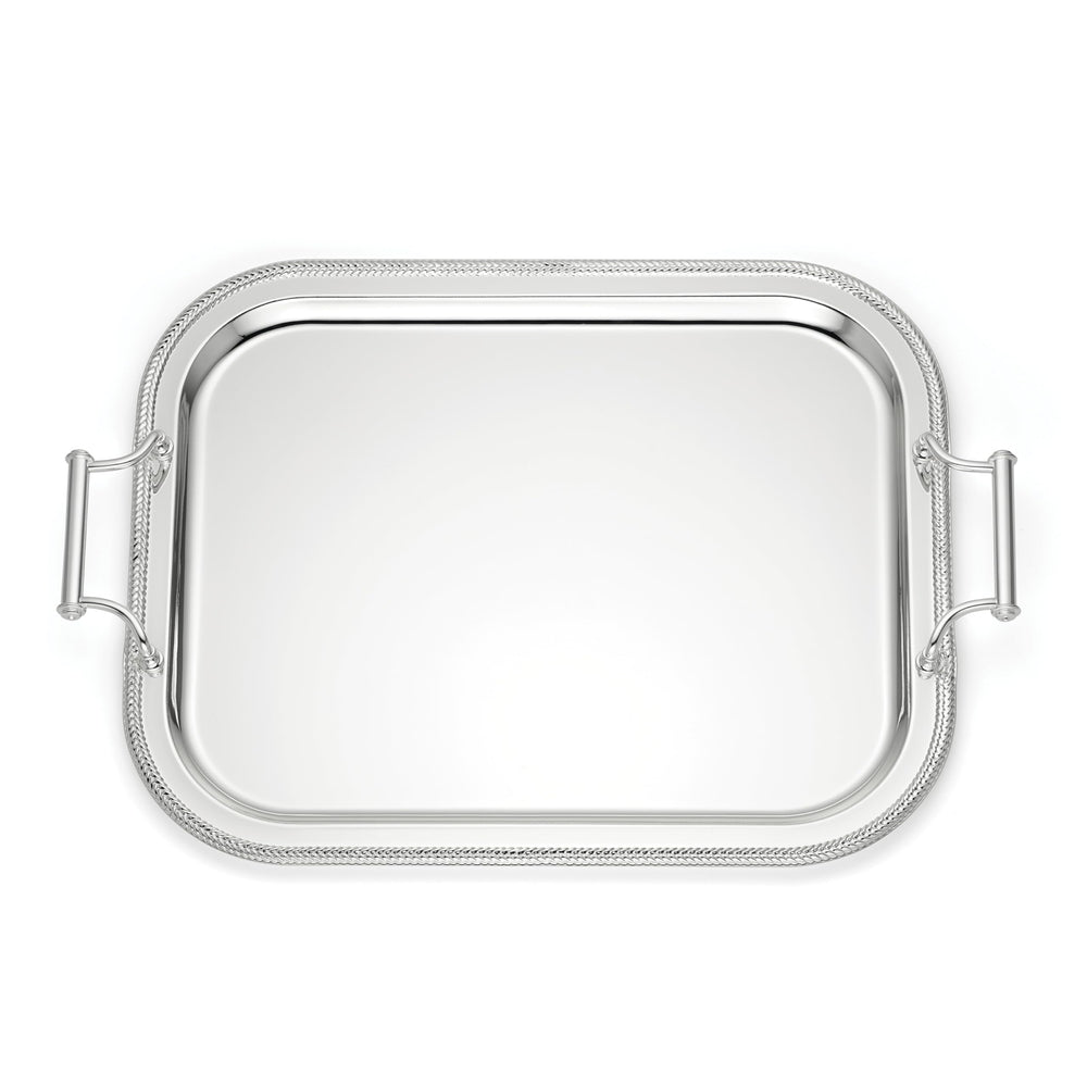 Reed & Barton plateau rectangulaire face présentant élégance et valeur décorative