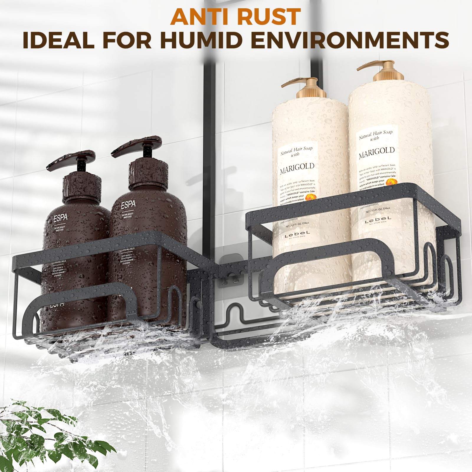 REINHARDT support savon et brosse intégré pour rangement complet