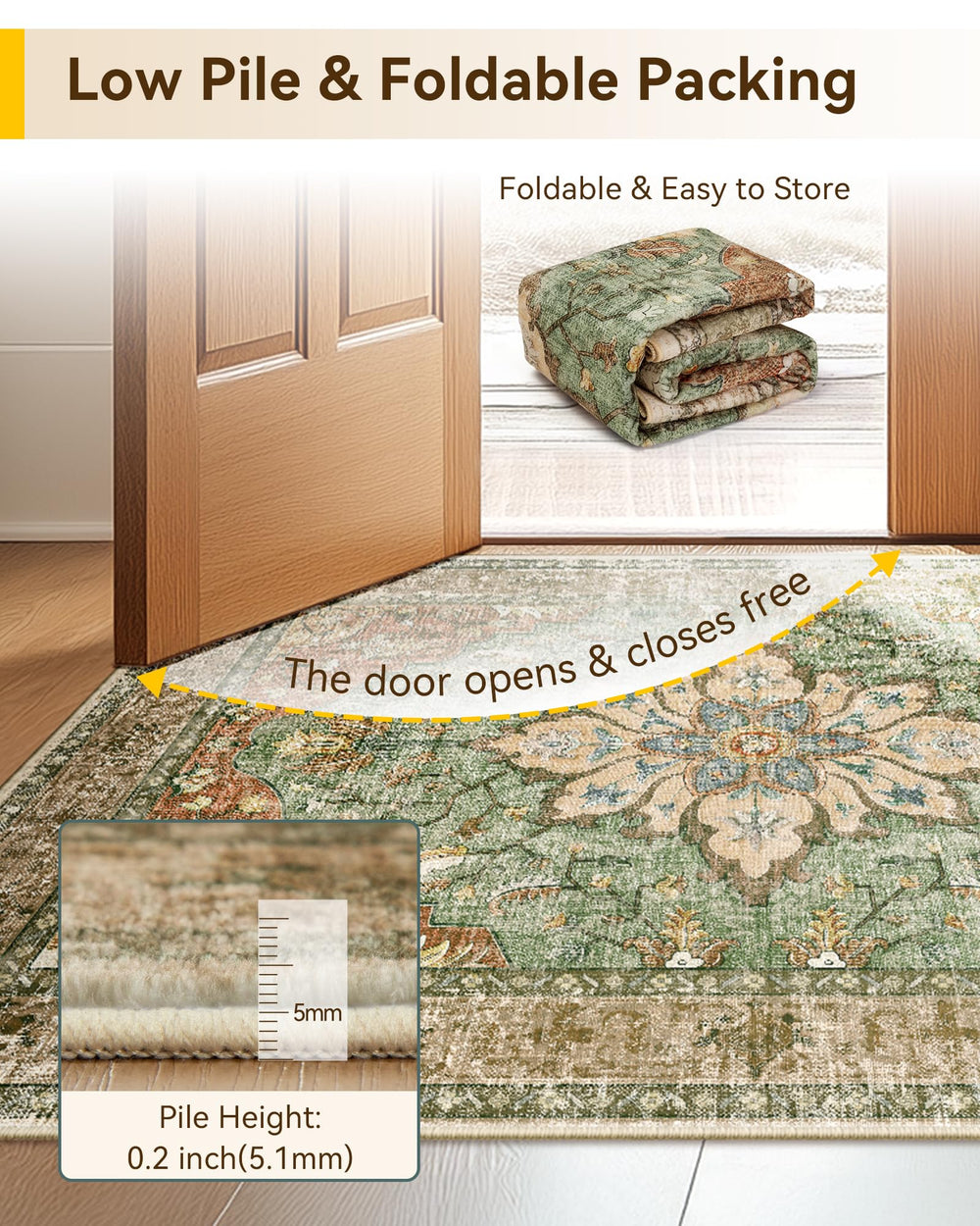 RELEANY comparaison d'échelle 61x122 cm pour visualiser taille compacte