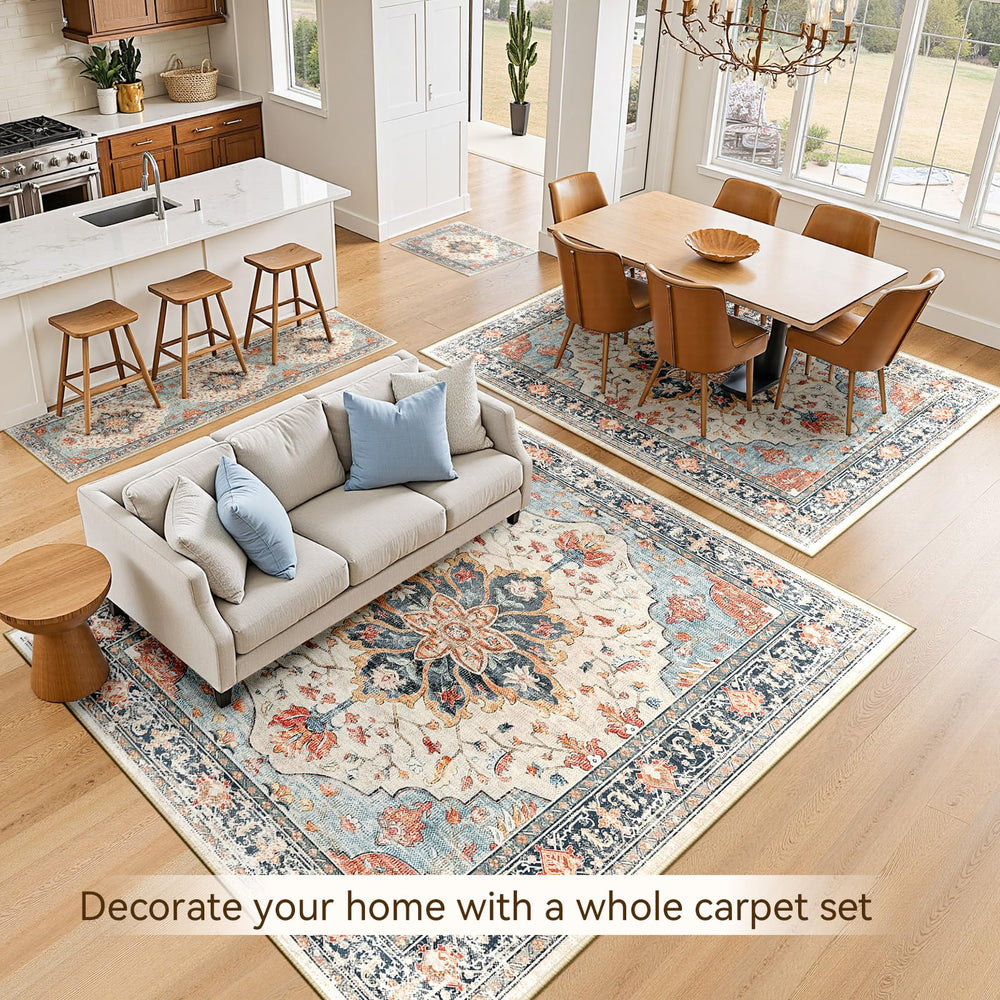 RELEANY tapis placé dans un salon moderne ajoutant chaleur et cohérence décorative