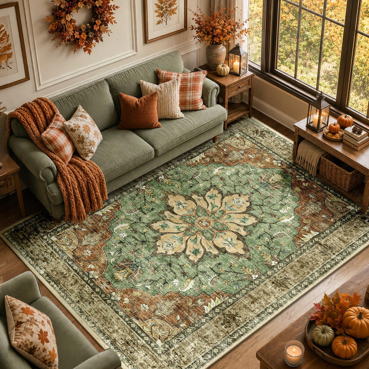 RELEANY vue avant du tapis tournesol apportant chaleur décorative