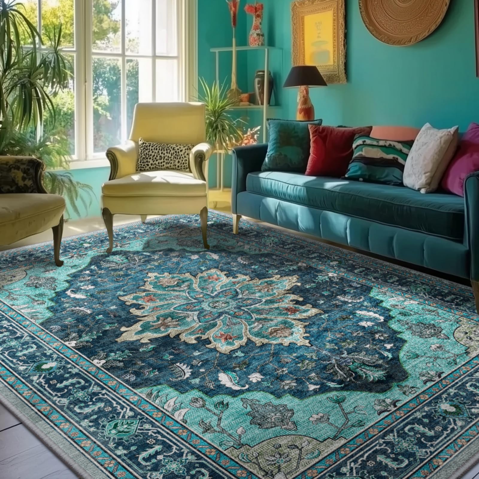 RELEANY face avant teal montrant motif et bénéfice décoratif