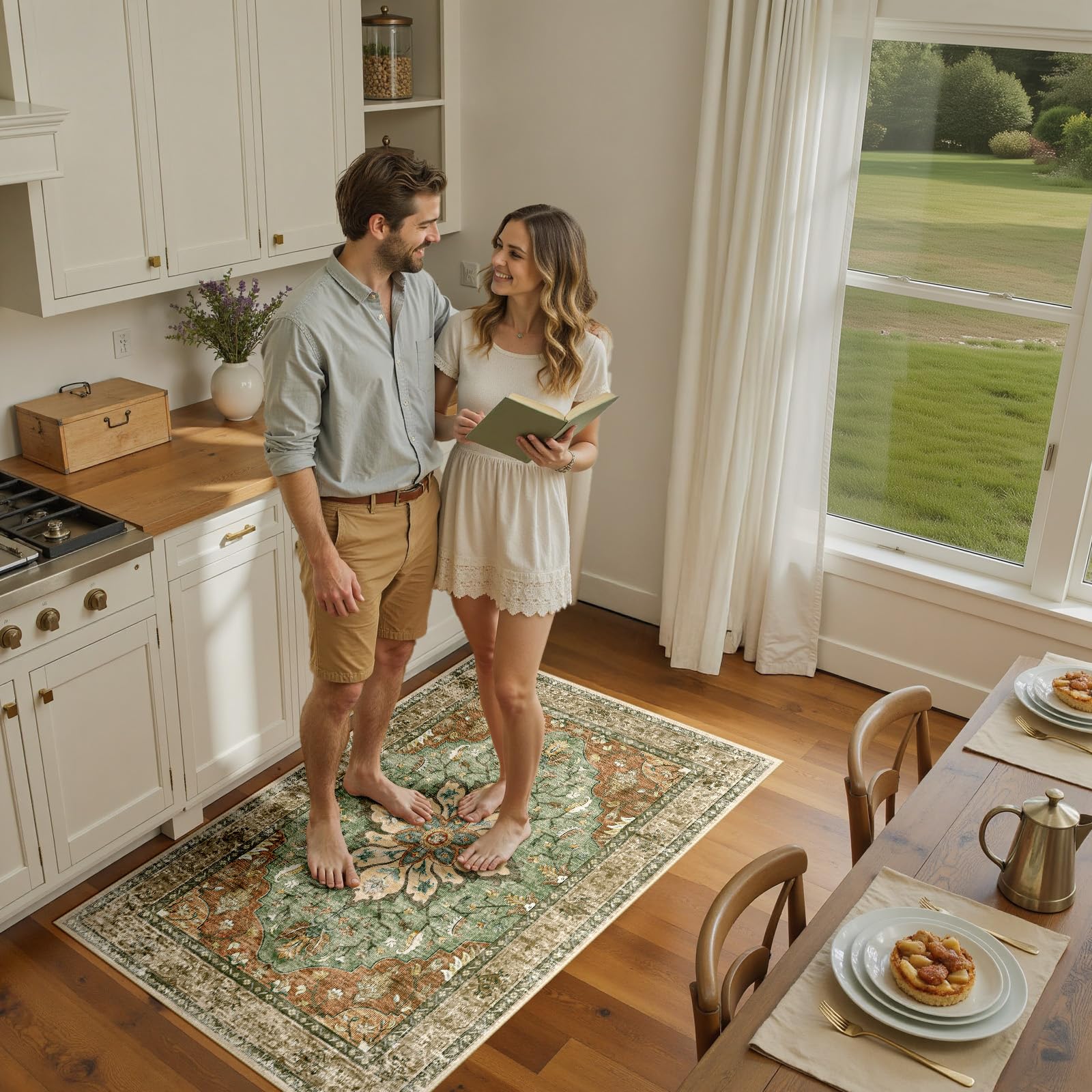 RELEANY tapis installé dans le salon, harmonie décorative et fonctionnelle
