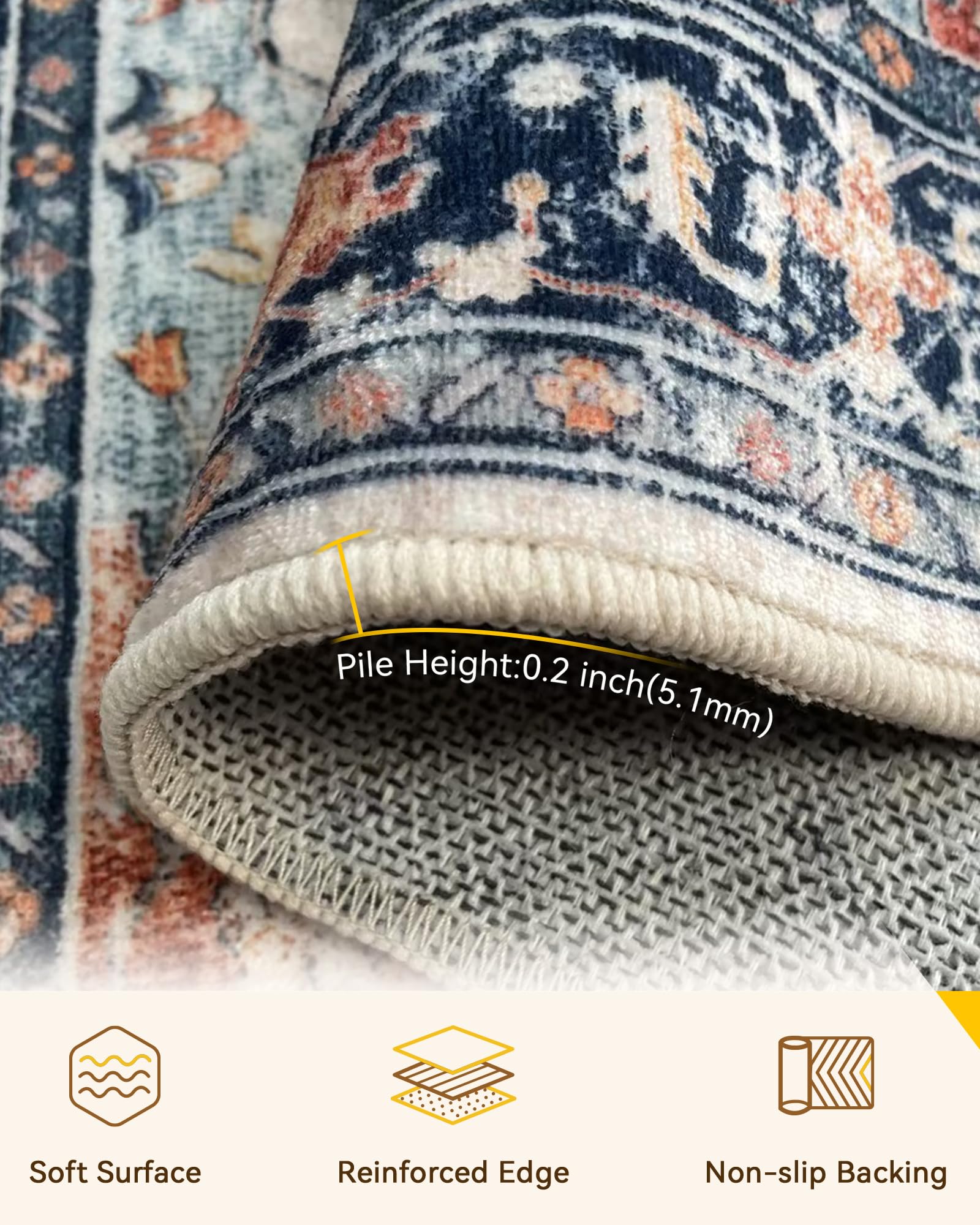 RELEANY tapis sous une table basse montrant l'échelle et l'ajustement de taille
