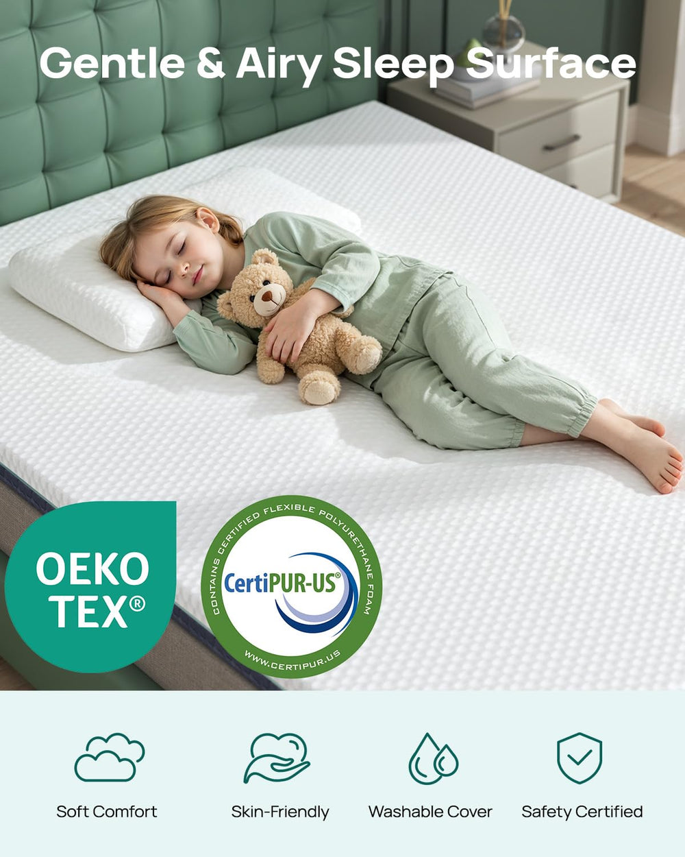 Sangles d'angle Releep ajustables sécurisant le surmatelas sur le matelas