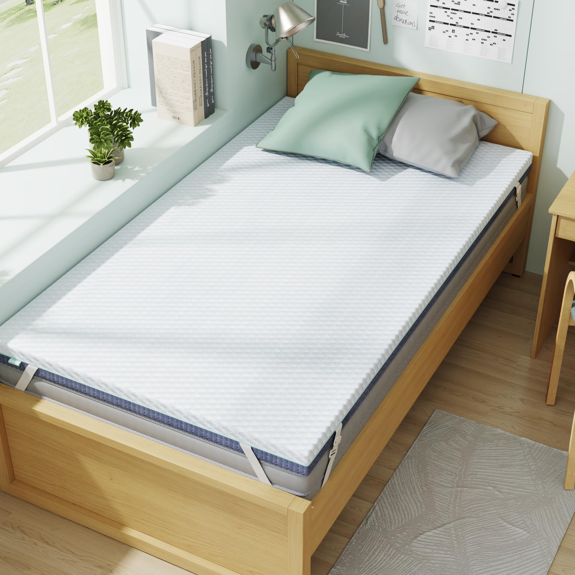 Releep surmatelas Twin XL face entière montrant maintien uniforme et confort