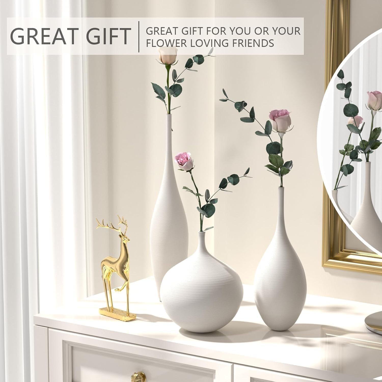 Relexome vase contenant pampas pour effet bohème chaleureux