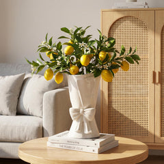Relexome vase face blanc brillant apportant élégance instantanée