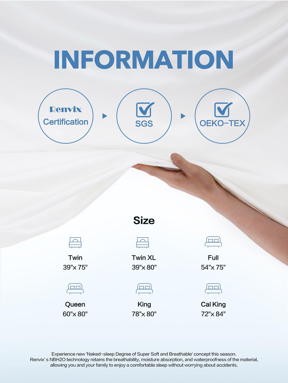 Renvix protège-matelas en chambre, confort et hygiène améliorés