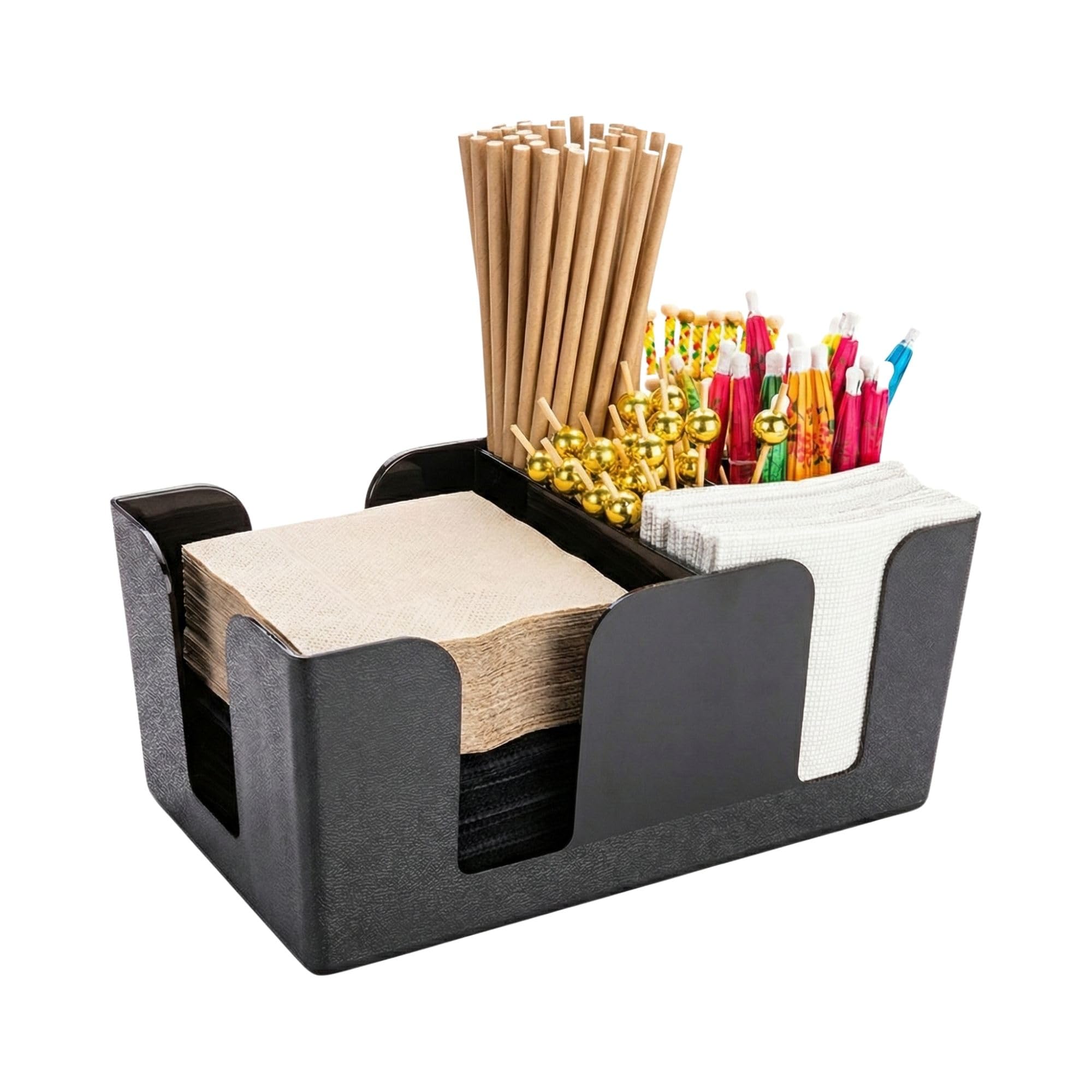 Restaurantware caddy sur comptoir de bar améliore présentation
