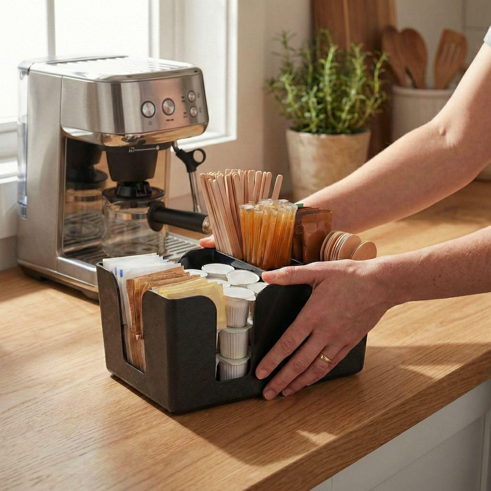 Restaurantware caddy vue compartiments organise condiments efficacement