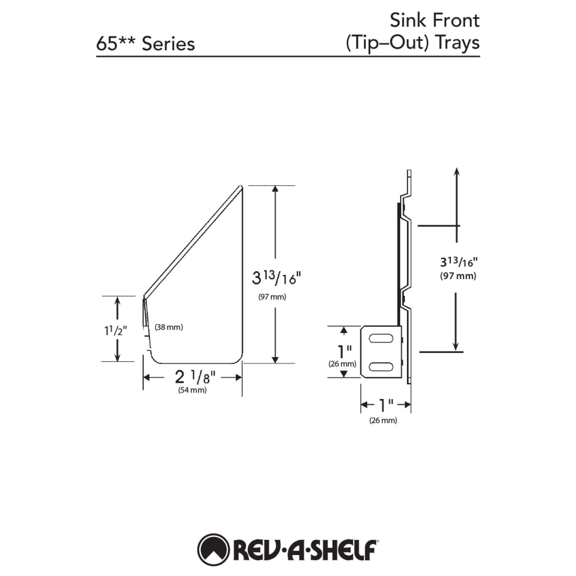 Rev-A-Shelf vue latérale montrant profondeur et hauteur compactes