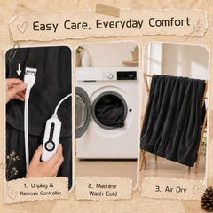 ReyyNio couverture posée sur lit queen, chaleur uniforme et couverture complète