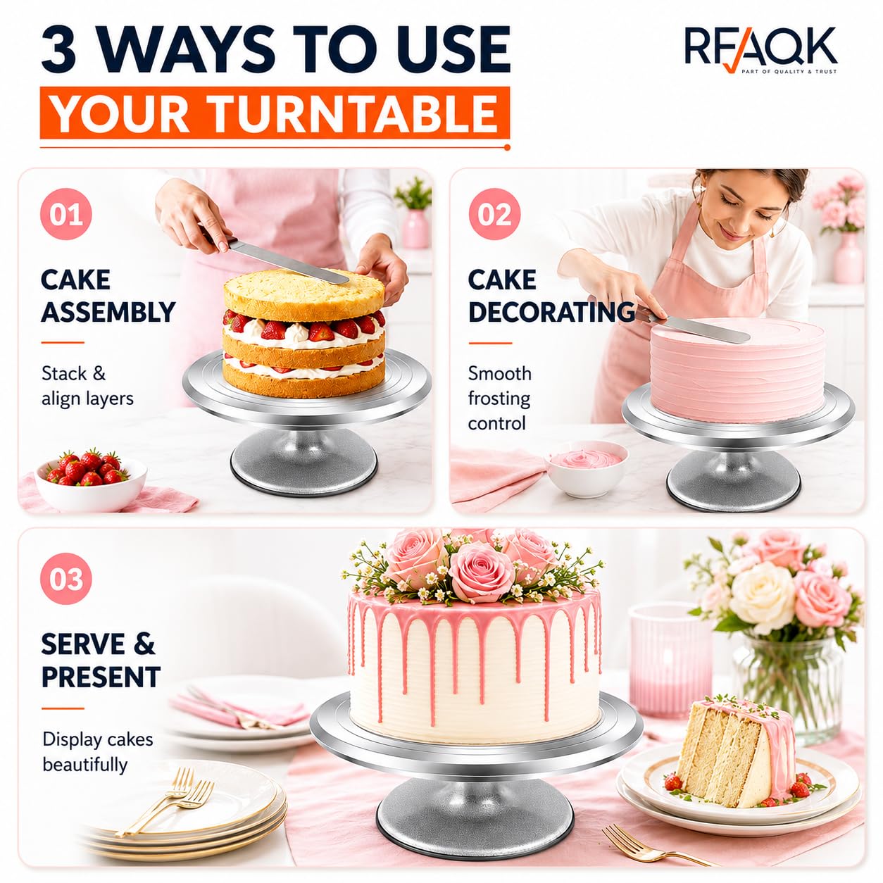RFAQK comparaison taille 30 cm pour visualiser échelle du gâteau