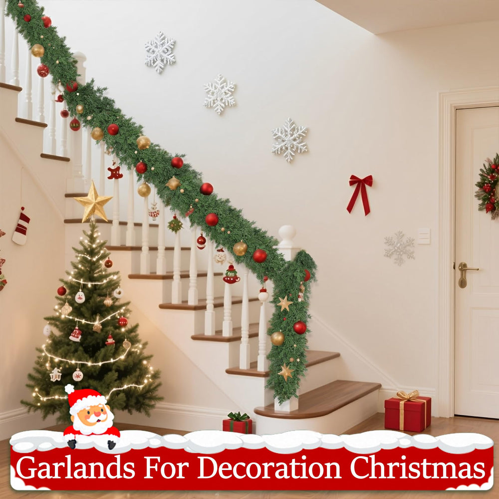 RHTRJ guirlande installée sur rampe d'escalier pour une décoration accueillante