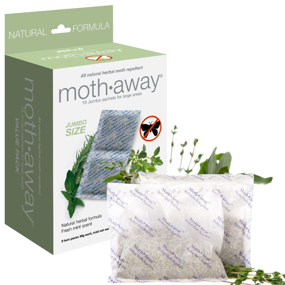Richards sachet avant montrant l'emballage et bénéfice protection textile