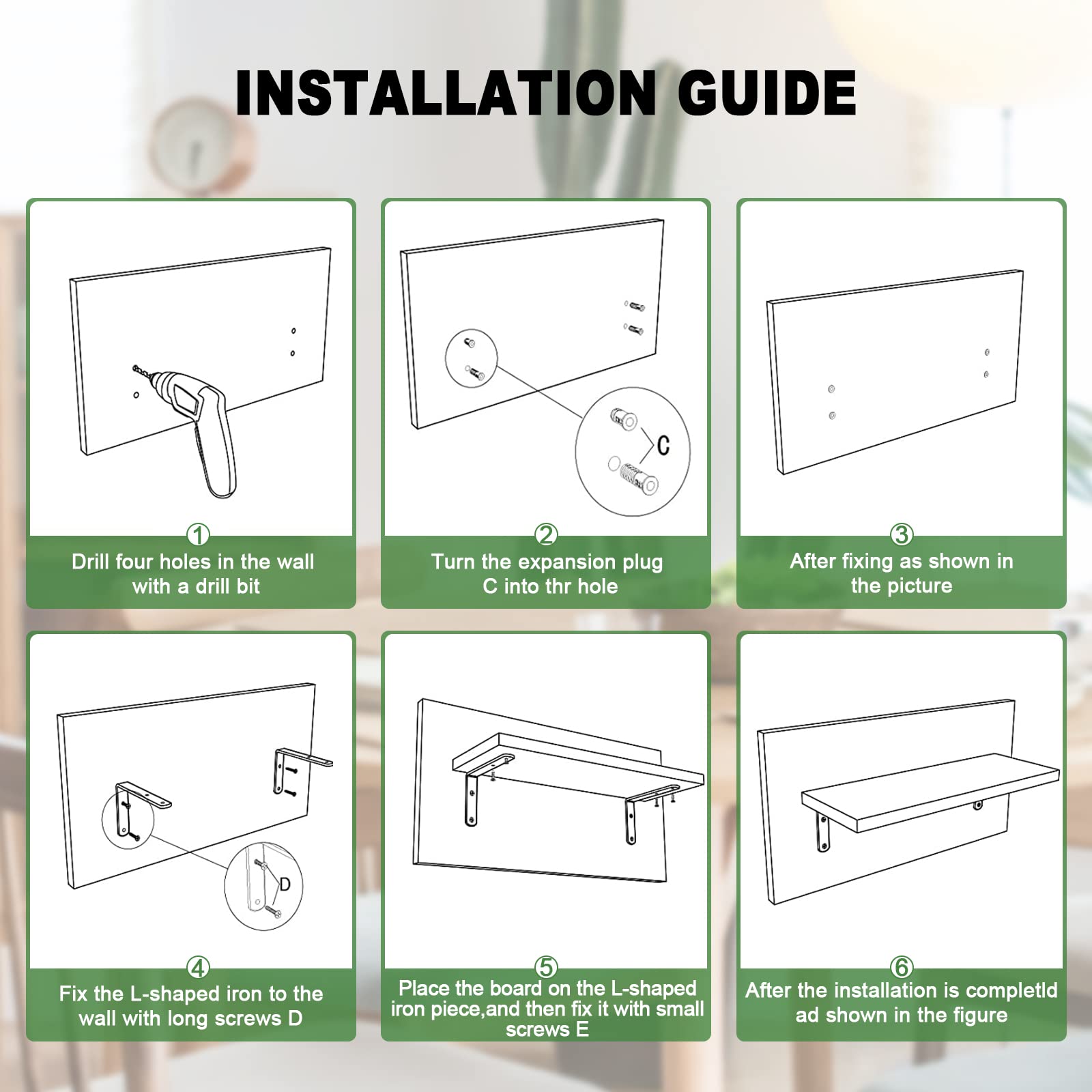 RICHER HOUSE packaging et contenu kit montrant visseries incluses pour installation