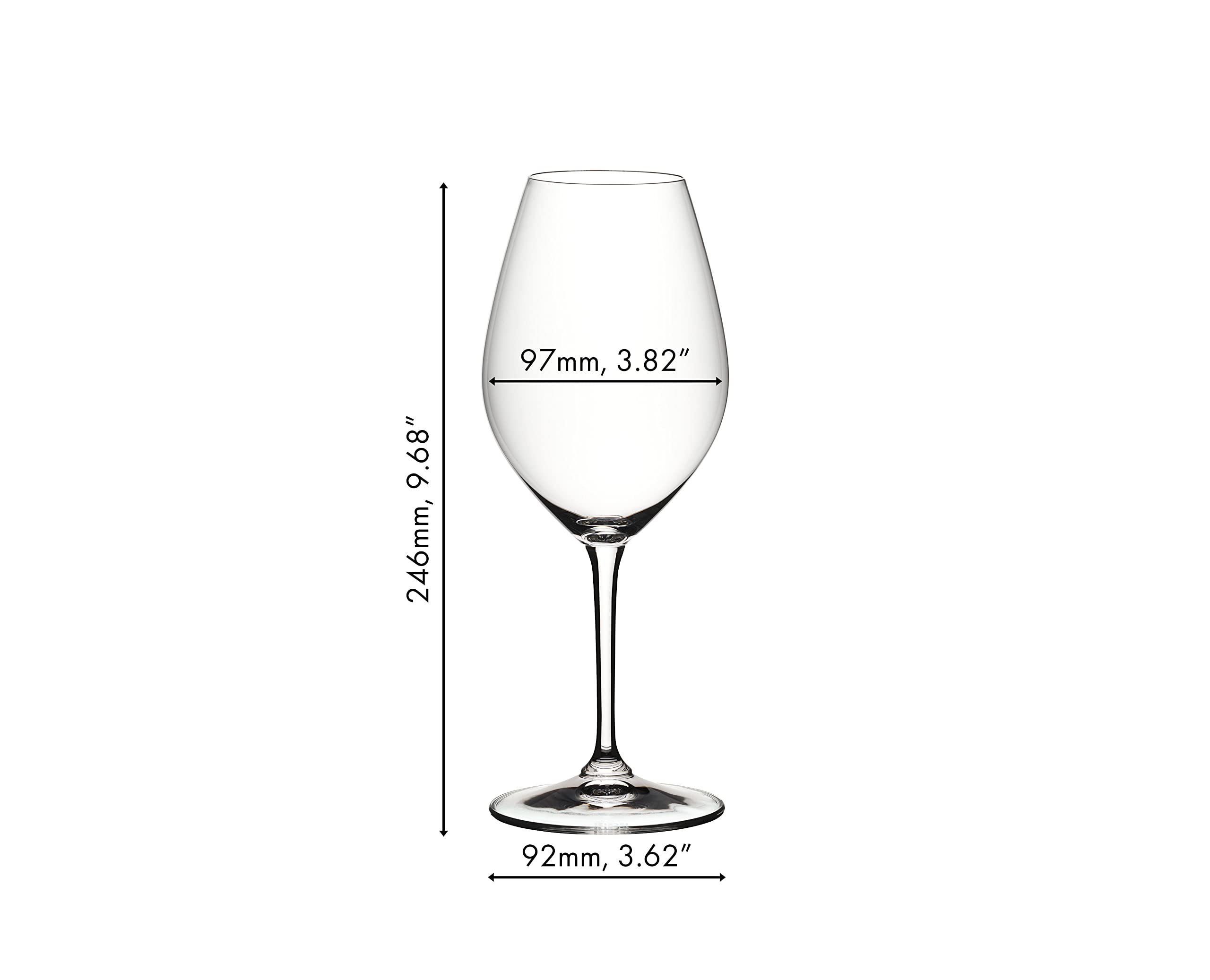Riedel comparaison taille main montrant échelle et prise en main