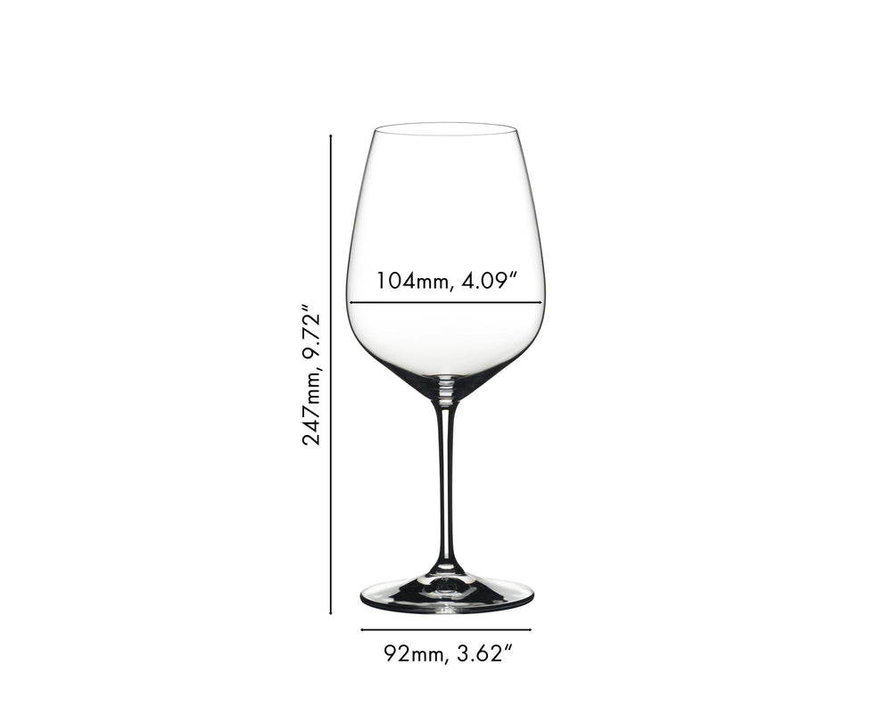 Riedel Extreme Cabernet gros plan bord, finesse de coupe pour dégustation
