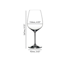 Riedel Extreme Cabernet gros plan bord, finesse de coupe pour dégustation