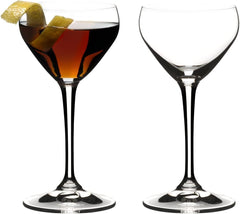 Riedel verre Nick & Nora face avant montrant élégance et service précis