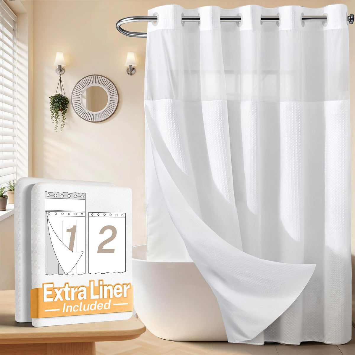 River Dream rideau face complet blanc, look hôtelier et installation facile