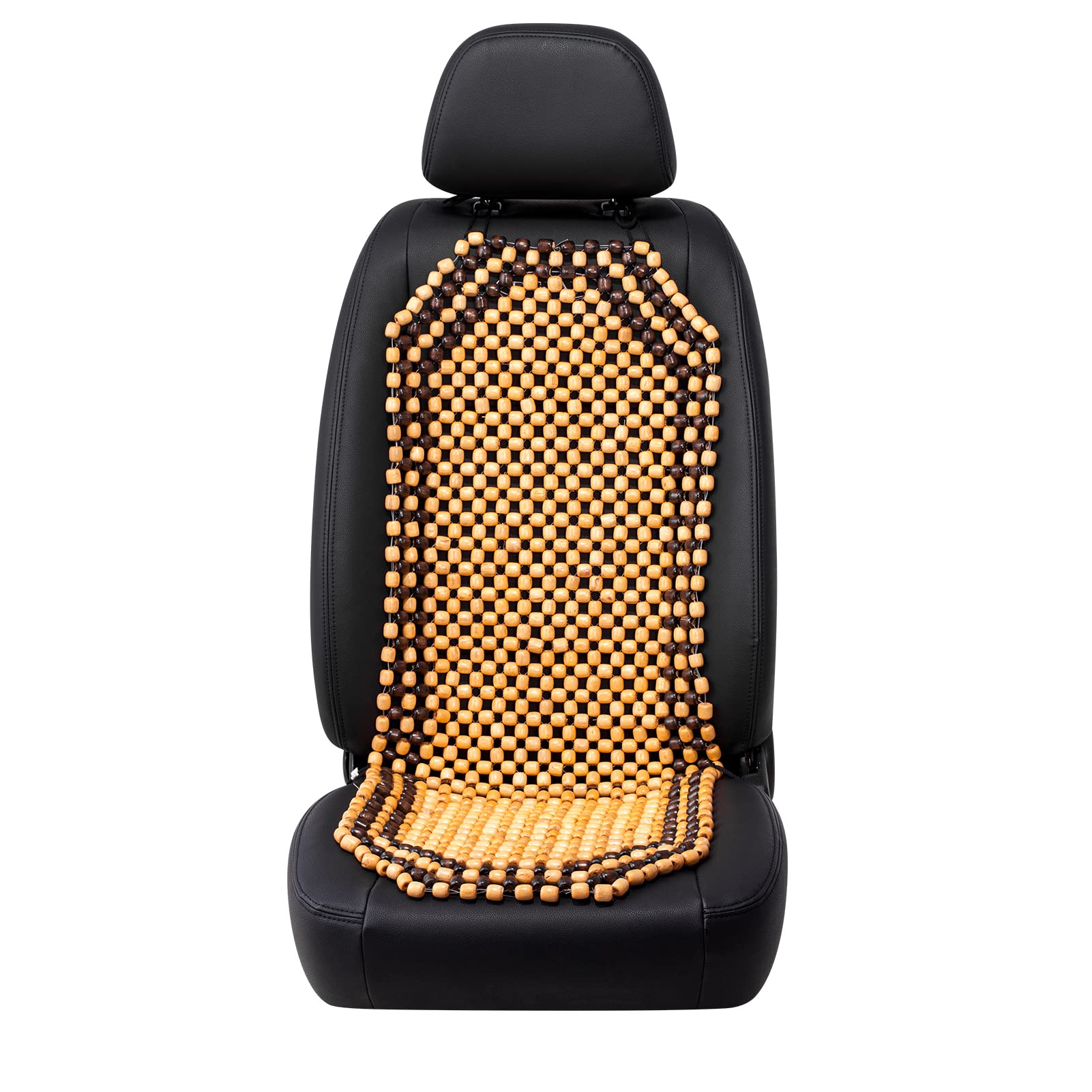 Road Comforts vue avant du coussin en perles de bois beige offrant confort ventilé