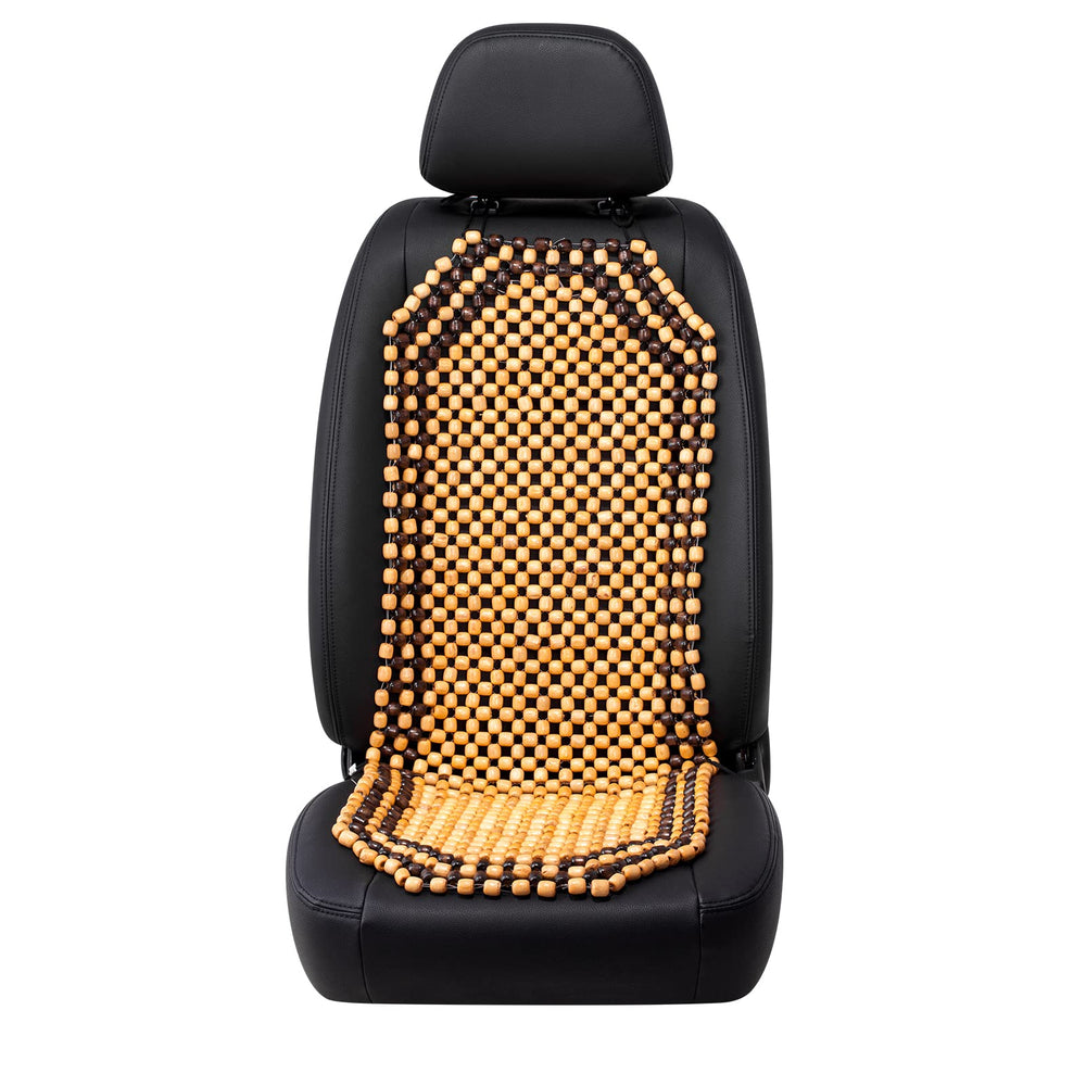 Road Comforts vue avant du coussin en perles de bois beige offrant confort ventilé