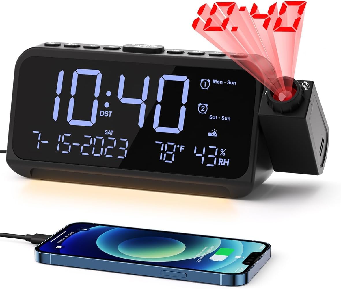ROCAM face avant montre grand écran LED lisible au chevet
