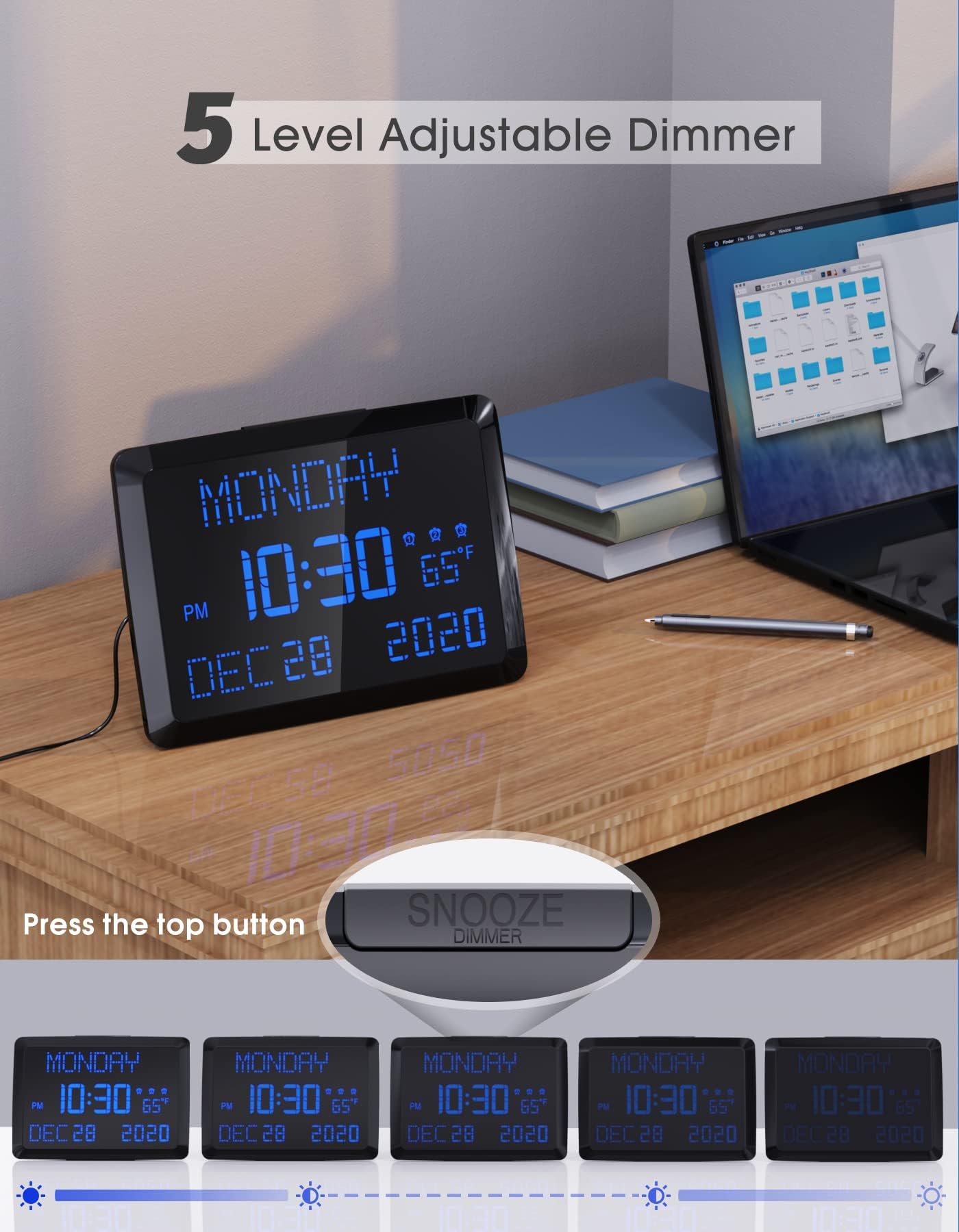 ROCAM horloge fixée au mur, installation propre et gain de place