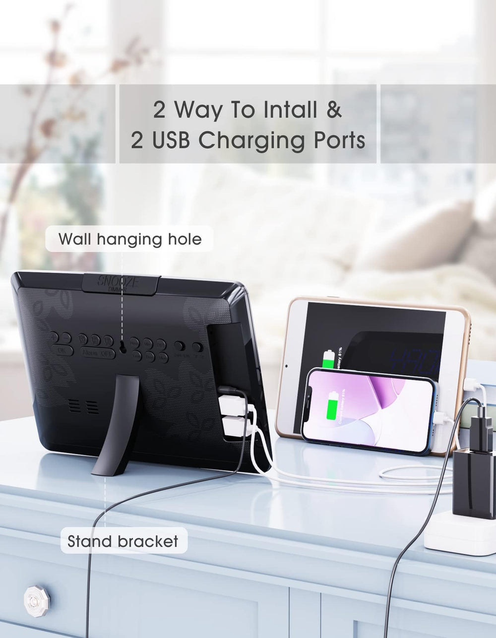 ROCAM profil avec pied repliable, stabilité sur table et réglages faciles