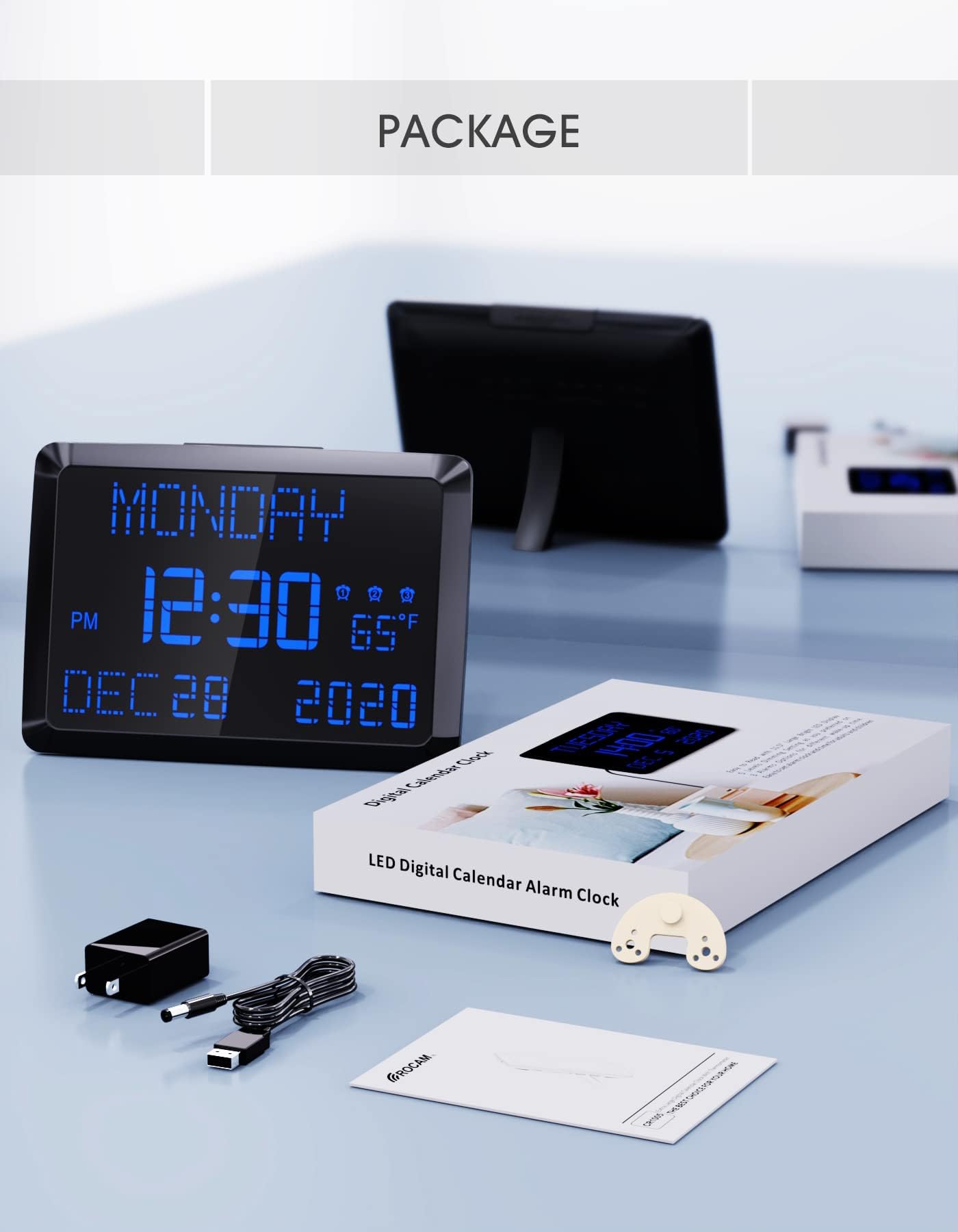 ROCAM horloge sur chevet près du lit, confort et recharge simultanée