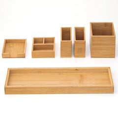 ROCDEER plateau bambou face avant montrant compartiments et rangement pratique