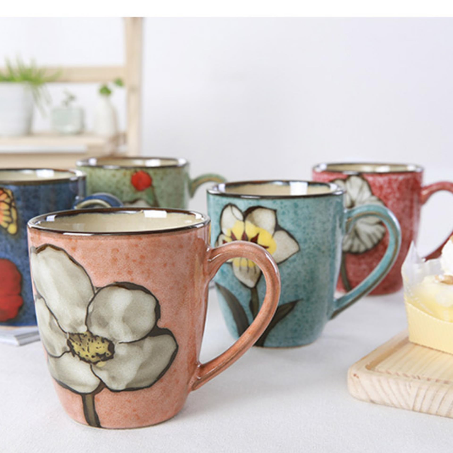 rockgoldbug ensemble quatre mugs, montre variation de couleurs pour repas