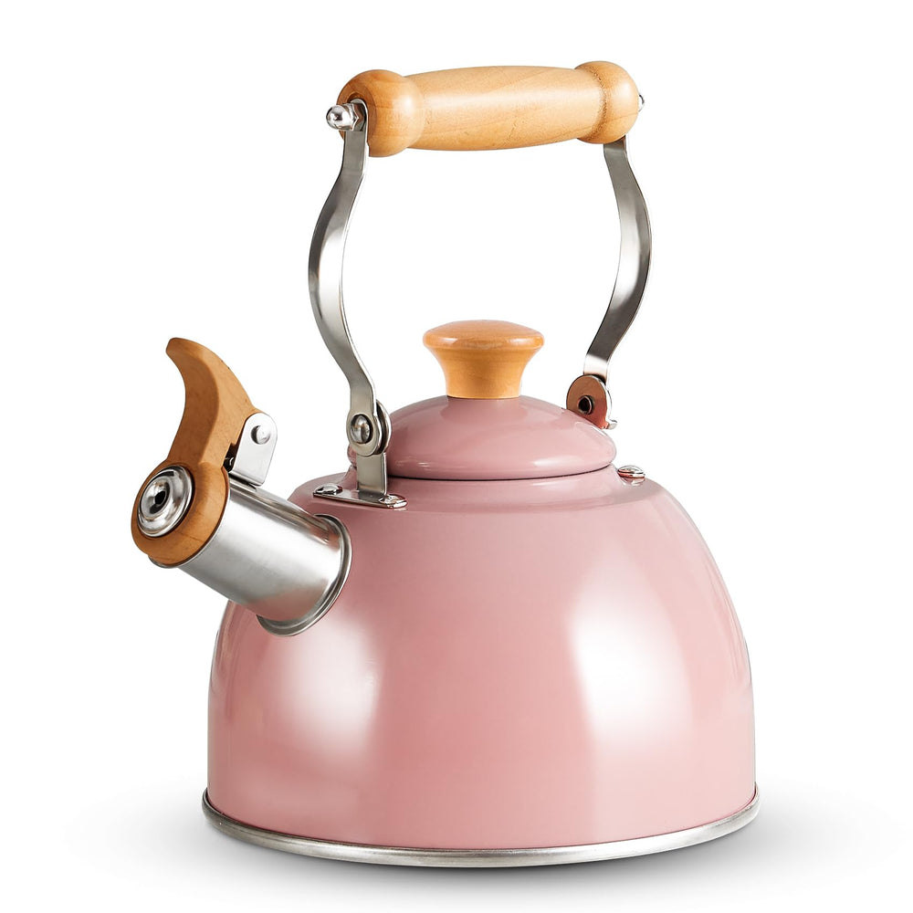 ROCKURWOK bouilloire face avant rose montrant design élégant et gain de place