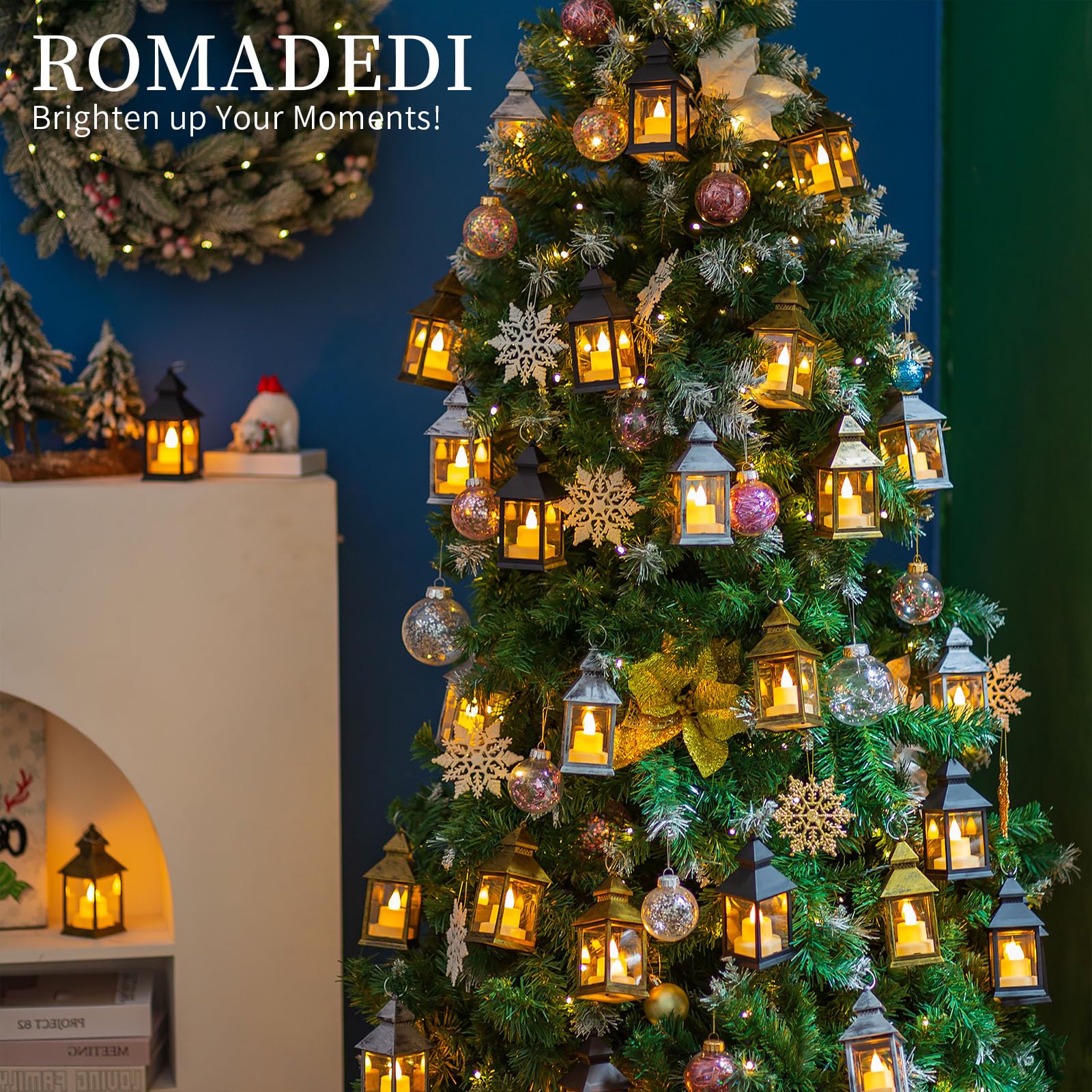 Romadedi lanterne ambiance nuit lumière jaune chaleureuse sans flamme