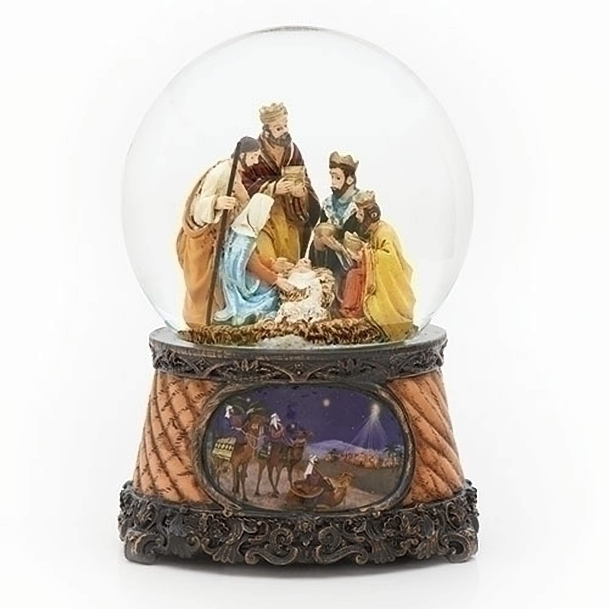 Roman Three Kings gros plan sur les figurines et paillettes révélant les finitions détaillées
