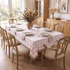 Romanstile nappe détail franges montrant finition soignée durable