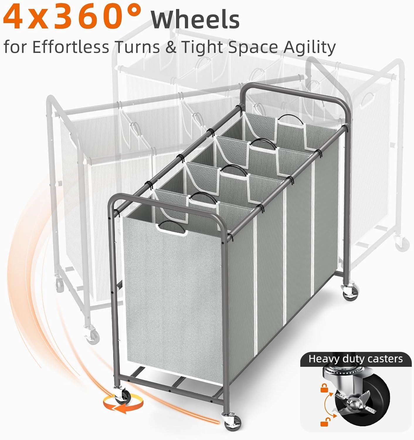 ROMOON chariot glissé dans un coin montrant son format compact