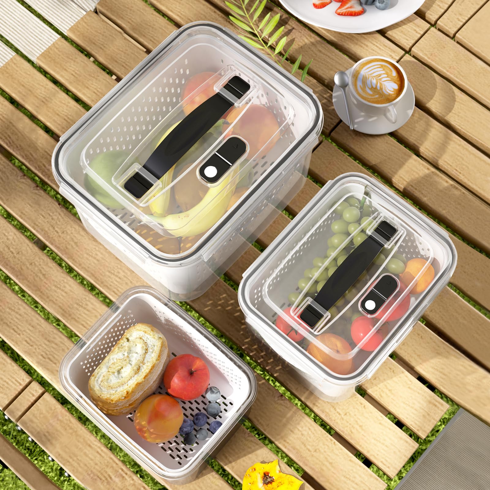 Ronanemon vue avant du lot de boîtes pour organisation efficace du frigo