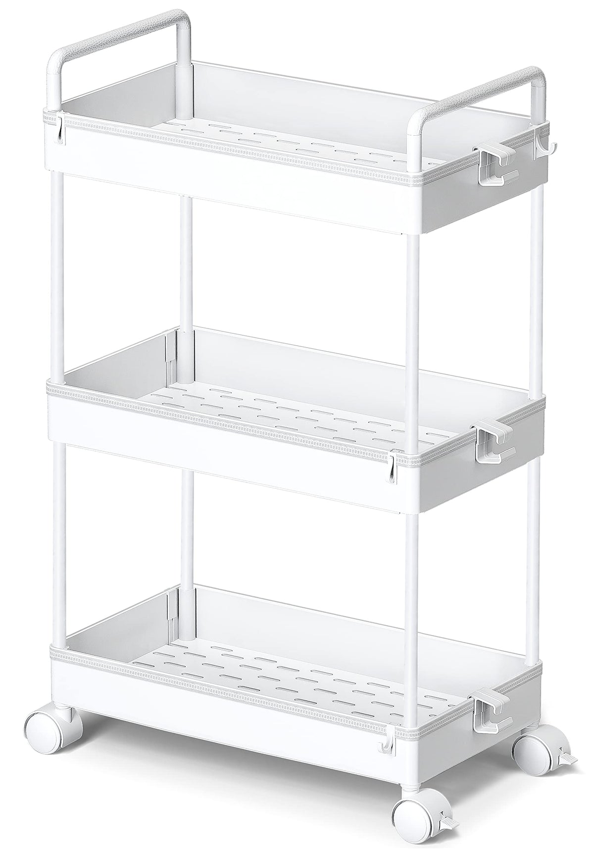 Ronlap face avant du chariot blanc pour rangement compact