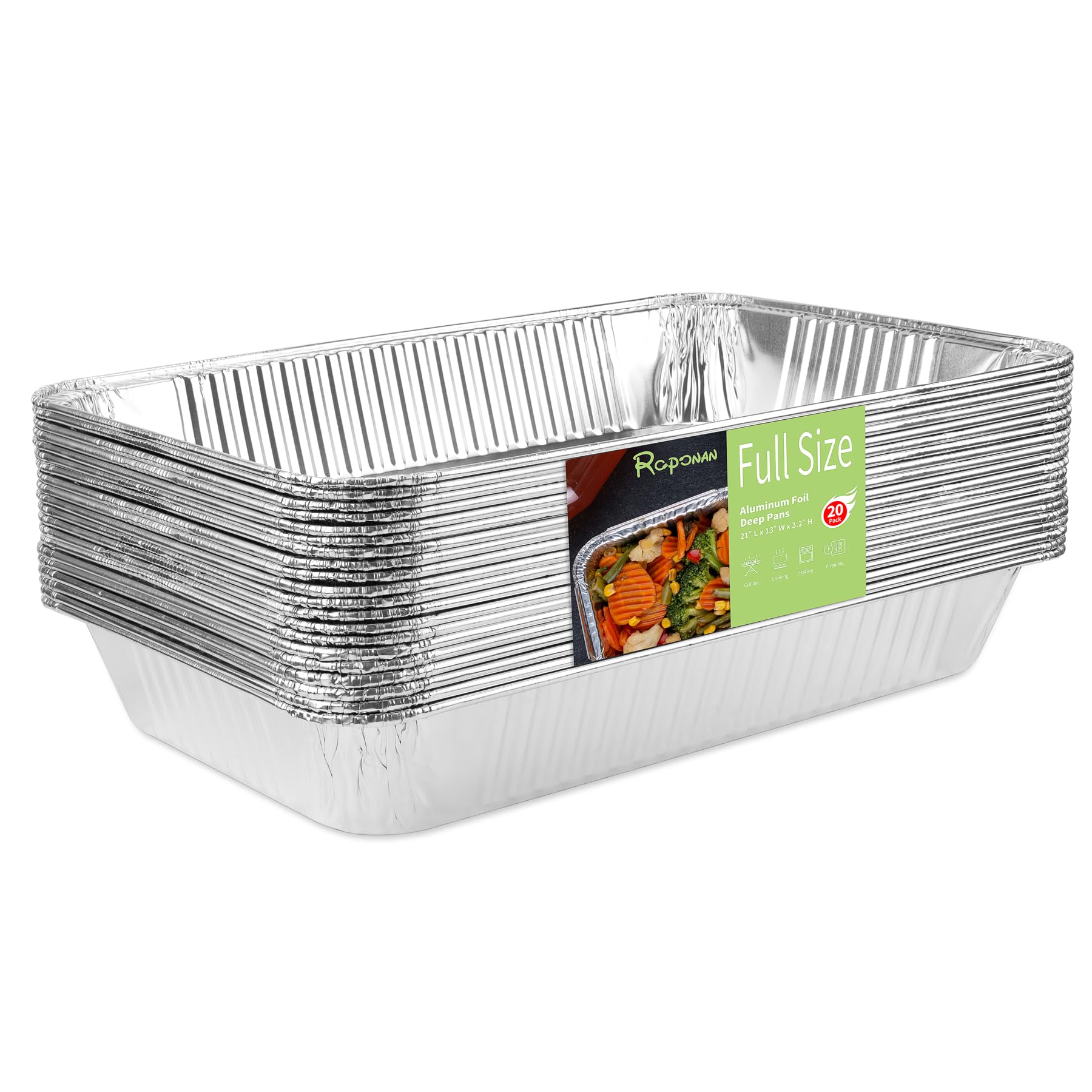 Roponan plat aluminium vue avant montrant taille pleine utile pour grands repas