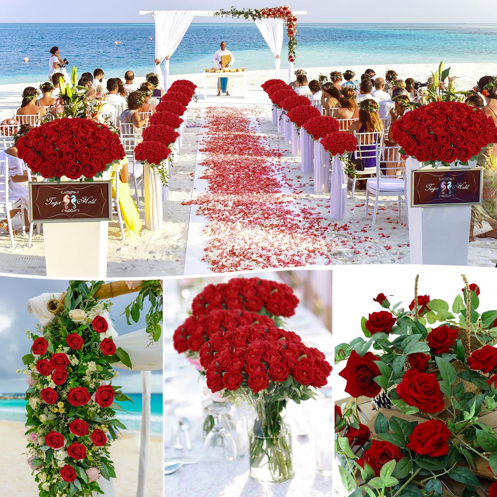 Rowfad roses disposées dans un vase moderne offrant décoration sans entretien